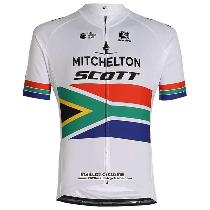 2020 Maillot Ciclismo Mitchelton-scott Champion Afrique Du Sud Manches Courtes et Cuissard